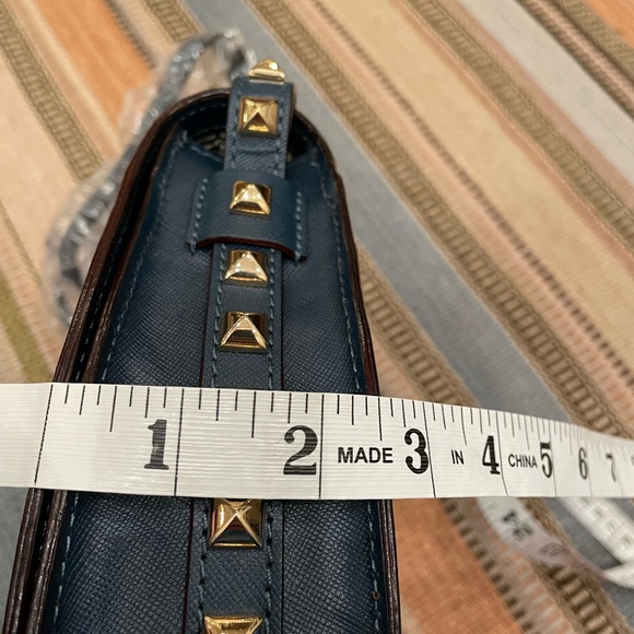 Rebecca Minkoff Midnight Blue Studded Saddle Bag - Picture 4 of 14